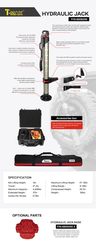 جک هیدرولیک تیمکس (T-Max Hydraulic Bottle Jack / Offroad)