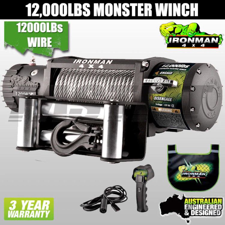 وینچ ۱۲,۰۰۰ آیرونمن مدل WWB12000 (کابل فلزی) (Ironman 4x4 Winch WWB12000 Steel Cable)