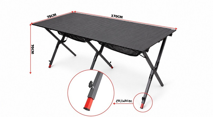 میز کمپینگ آلومینیومی تیتو کمپ TITU CAMP Outdoor 6/8 Folding Table