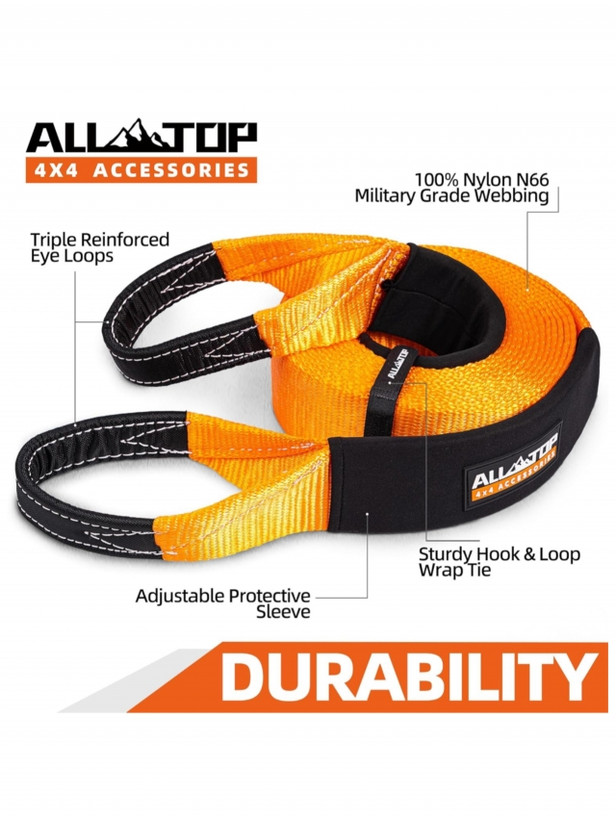 تسمه ارتجاعی ریکاوری آلتاپ (Snatch Strap) ALLTOP Kinetic Snatch Recovery Strap