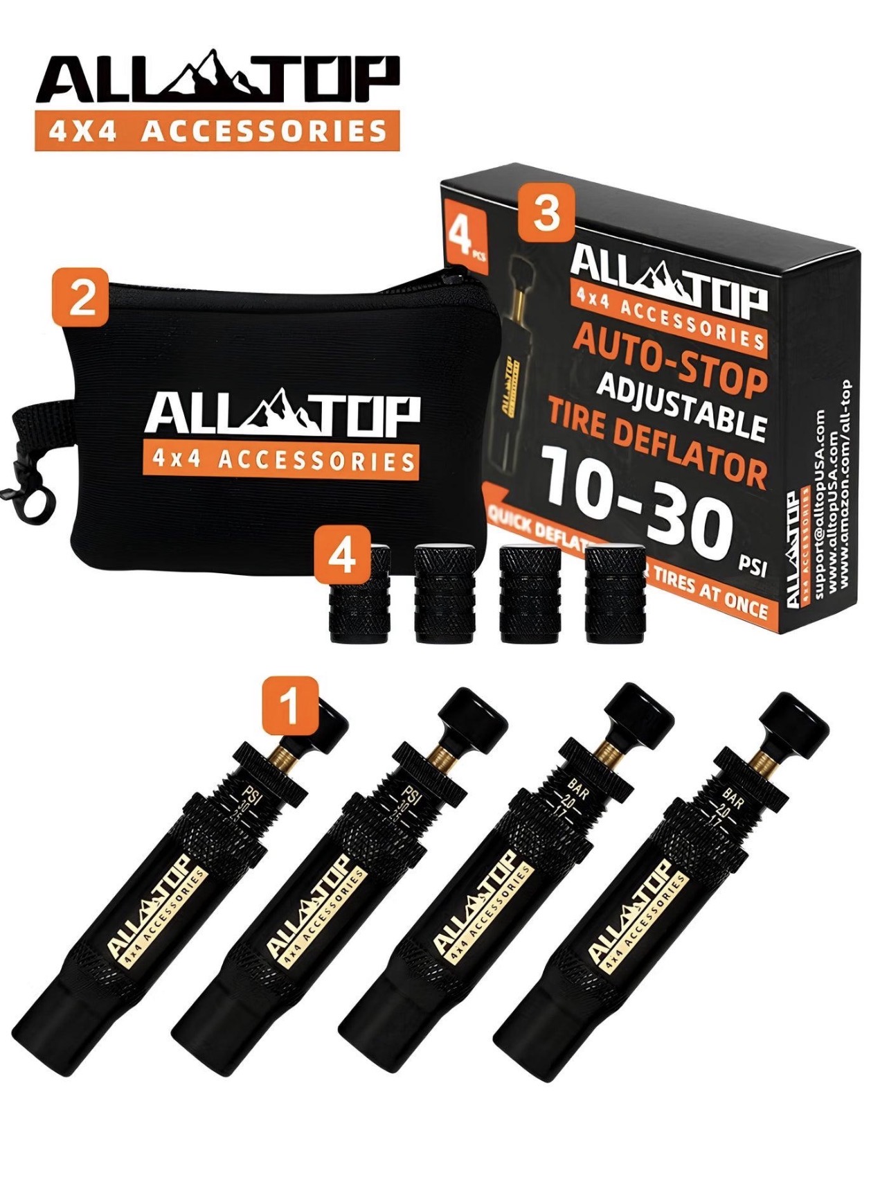 دیفلیتور اتوماتیک ALLTOP مدل ATTD005  ALLTOP Adjustable Auto-Stop Tire Deflator ATTD005