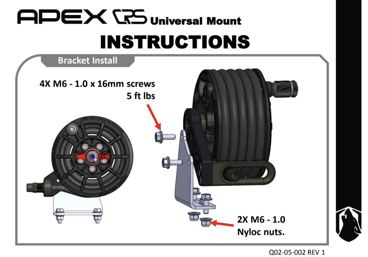 پایه نصب یونیورسال قرقره شیلنگ باد APEX مدل X02-06-004  APEX Compact Reel System (CRS) Universal Mounting Bracket