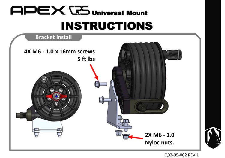 پایه نصب یونیورسال قرقره شیلنگ باد APEX مدل X02-06-004 APEX Compact Reel System (CRS) Universal Mounting Bracket