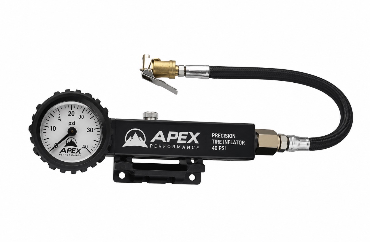 گیج باد و اینفلیتور(بادزن) دقیق لاستیک APEX مدل X02-08-002  APEX Precision Tire Inflator with 40 PSI Gauge and Snap Mount