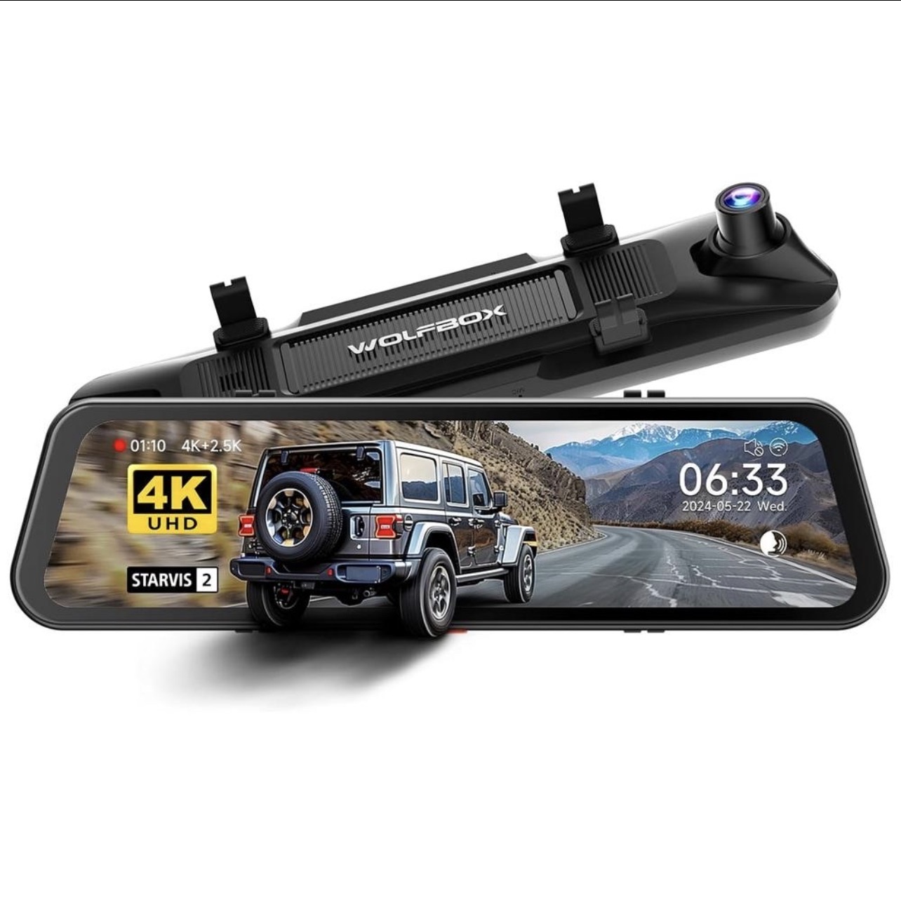 آینه دوربین ثبت وقایع WOLFBOX مدل G850 Pro  WOLFBOX G850 Pro 12” 4K + 1080P Smart Mirror Dash Cam