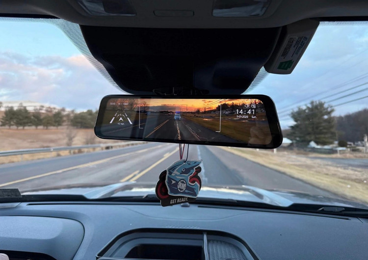 آینه دوربین ثبت وقایع WOLFBOX مدل G850 Pro WOLFBOX G850 Pro 12” 4K + 1080P Smart Mirror Dash Cam