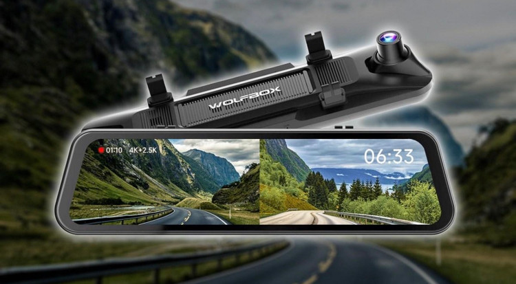 آینه دوربین ثبت وقایع WOLFBOX مدل G900 Pro WOLFBOX G900 Pro 12” Smart Mirror Dash Cam | 4K + 2.5K | WiFi | GPS | Voice Control