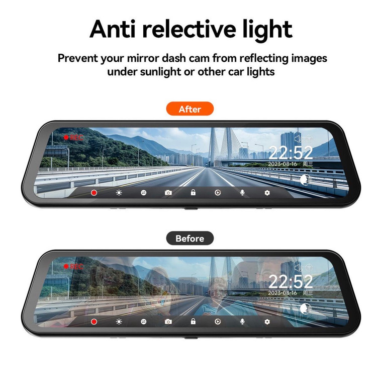 محافظ ضد بازتاب صفحه WOLFBOX مدل G900 Pro WOLFBOX 12inch Anti-Glare Film for G900Pro / G900TriPro Mirror Camera