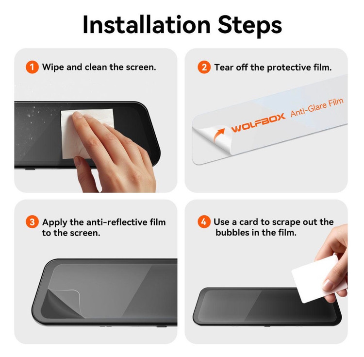 محافظ ضد بازتاب صفحه WOLFBOX مدل G900 Pro WOLFBOX 12inch Anti-Glare Film for G900Pro / G900TriPro Mirror Camera