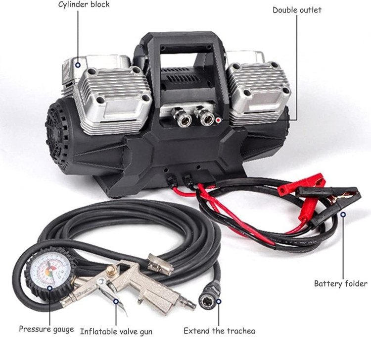 پمپ باد ۴ سیلندر ۴۰۰ لیتر بر دقیقه Toby’s | Heavy Duty 4-Cylinder Air Compressor