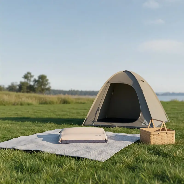 بالشت بادی گرین لاین مدل CAMPING PILLOW رنگ بژ